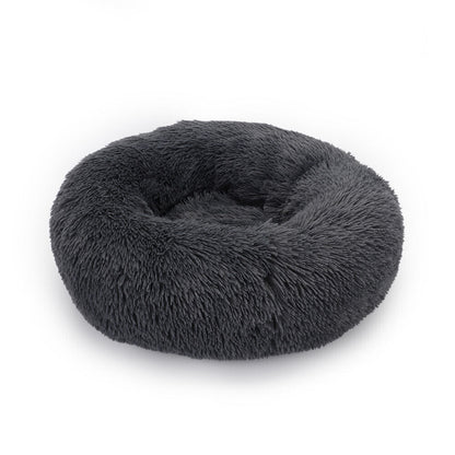 Premium Donut Plush Pet Dog Cat Bed Fluffy Soft Warm Calming Bed Sleeping Nest