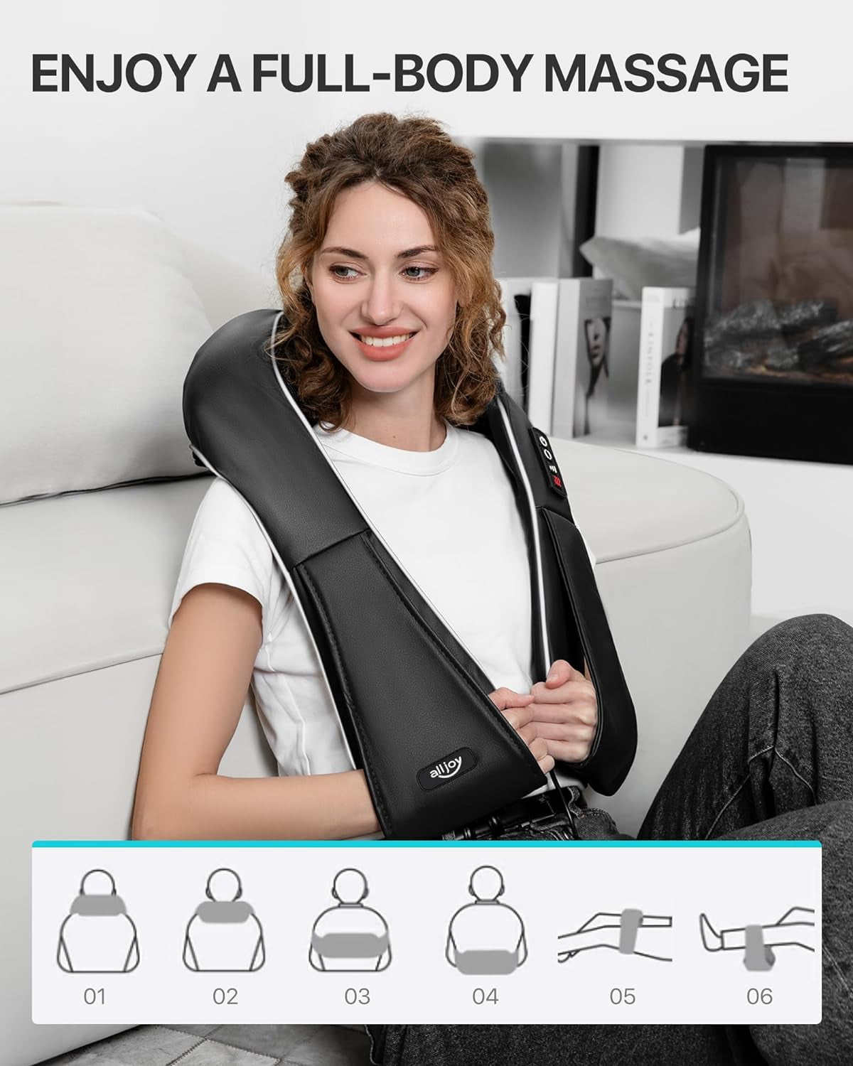 Shiatsu Back and Neck Massager with Heat, Electric Deep Tissue 3D Kneading Massage Pillow for Shoulder, Legs, Foot and Body, Relax Gifts for Women Men Mom Dad