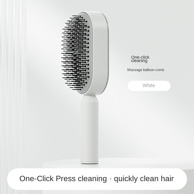 Self Cleaning Hair Brush for Women Massage Scalp Promote Blood Circulation anti Hair Loss 3D Hair Growth Comb Hairbrush Self-Cleaning Hair Brush 3D Air Cushion Massager Brush Airbag Massage Comb B