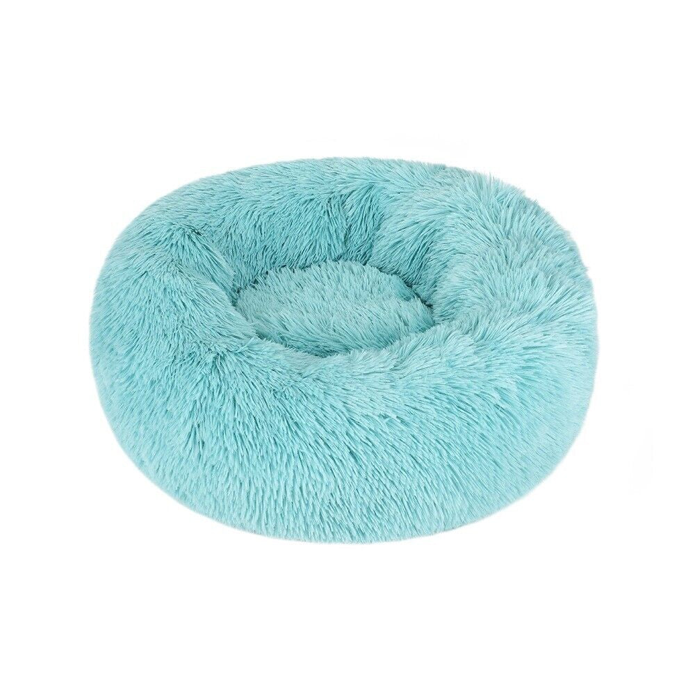 Premium Donut Plush Pet Dog Cat Bed Fluffy Soft Warm Calming Bed Sleeping Nest