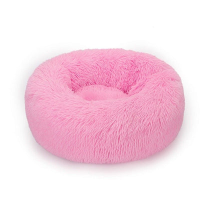 Premium Donut Plush Pet Dog Cat Bed Fluffy Soft Warm Calming Bed Sleeping Nest