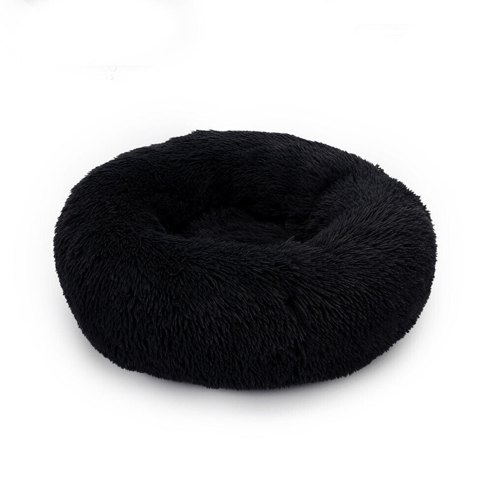 Premium Donut Plush Pet Dog Cat Bed Fluffy Soft Warm Calming Bed Sleeping Nest